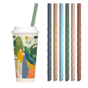 Eco Safe 8 In 1 Silicon Reusable Straws For HOT/COLD Drinks - Picture 1 of 7