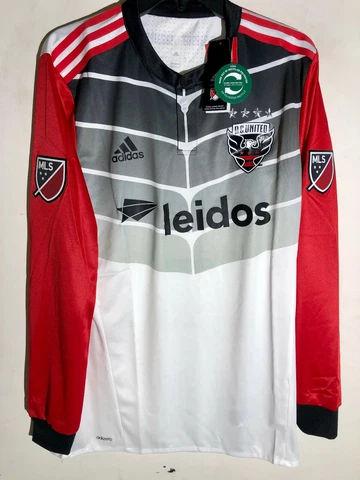 Adidas Authentic MLS Long Sleeve Jersey Washington D.C. United Team White sz S Cover