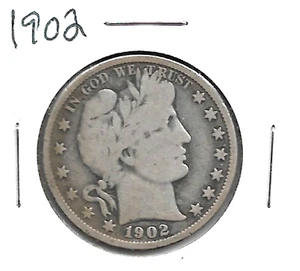 1902 Barber Half : Very Good VG - Picture 1 of 2