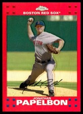 2007 Topps Chrome Red Refractors Jonathan Papelbon 26/99 Boston Red Sox #117