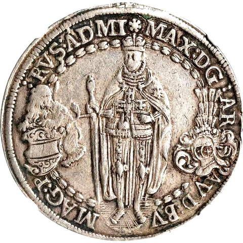 1613 German States Teutonic Order Thaler, NGC XF Details, KM-25 Dav-5853 Germany Cover