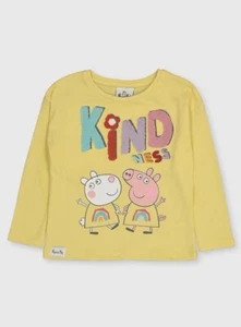 New Girls TU Peppa Pig and Suzy Sheep Yellow 'Kindness' Long Sleeve Age 4-5 Yrs - Picture 1 of 2
