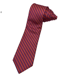 TED BAKER London Men's Red Purple Striped Jacquard Classic All Silk USA Neck Tie - Picture 1 of 8