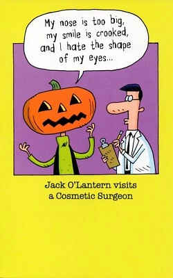 Funny HALLOWEEN Card, Jack O'Lantern Cosmetic Surgeon by Gallant Greetings +✉ - Image 1 of 4
