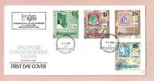 SINGAPORE AT "LONDON 1980"SET OF 4 ON FINE COMMEMORATIVE FDC - Picture 1 of 1