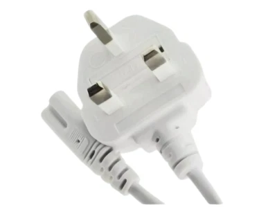 2M, 3M, 5M Figure 8 Power Cord IEC C7 Mains Power Lead Straight Cable White - Image 1 of 4