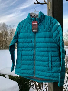 Moosejaw gefütterte Skijacke mit Daunenfüllung Damen L türkis blau neu mit Etikett - Bild 1 von 10