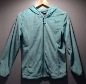 THE NORTH FACE GIRLS FULL ZIP FLEECE HOODIE MUTED PINE GREEN LG 14 16 UNLINED - Picture 1 of 24