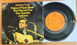JOHNNY CASH "Folsom Prison Blues" UK EX 1960s CBS 7" EP 6601 Country 4-track 45 - Bild 1 von 3