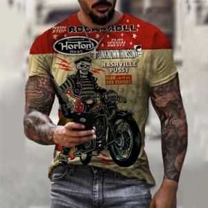 Motorrad motorcycle Sports T-Shirt shirt Herren Muskelshirt Kostüme Polyester - Picture 1 of 3