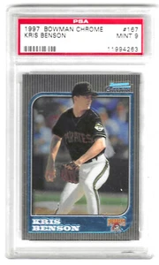 1997 Bowman Chrome Kris Benson Rookie #167 Graded PSA 9 Pirates mint - Afbeelding 1 van 2