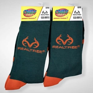 Realtree Crazy Socks Set Of 2 Crew Socks Sz 6-12 - Picture 1 of 4