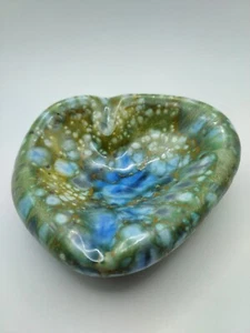 Schöne Vintage Monterey Jade Aschenbecher Tablett signiert grüne & blaue Farbtöne - Bild 1 von 18