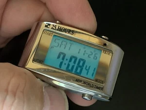 COMMEMORATIVE EDITIPN NDP_WORLD TIMER 25 HOURS LCD S/S QUARTZ UNISEX WATCH - Picture 1 of 12