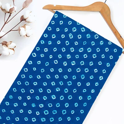 100% Cotton Soft Lightweight Fabric Bandhej Tie Dye Fabric for Women Dress Craft - Image 1 of 4