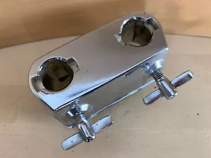 Double Rack Tom Arm Holder Post Mount Bracket for Bass Drum 90s Vtg Import Part - Picture 1 of 7