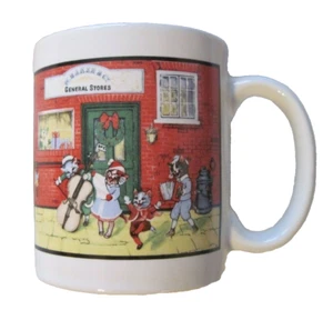 Christmas Caroling Cats Ceramic Coffee Mug Made In Taiwan Novelty RARE - Picture 1 of 6