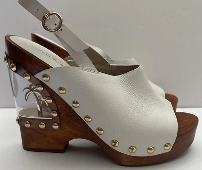 Sapato Sophia Webster Paradise 140 couro branco palmeira tamanho 40 - Imagem 1 de 4