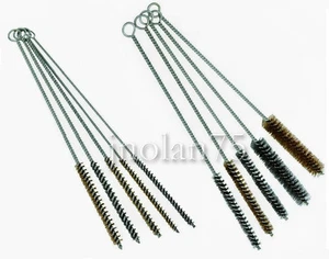 6 pc Round Pipe Tube Cylinder Bores Cleaning Wire Brushes STAINLESS STEEL BRASS - Picture 1 of 1