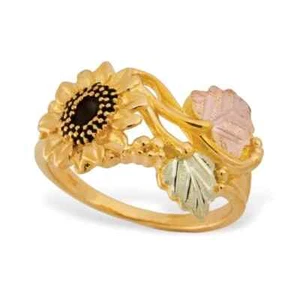 Black Hills Gold Sunflower Ring --- In Stock Ships Immediately - Picture 1 of 1