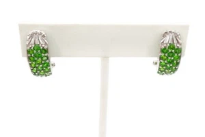 Sterling Silver 925 Chrome Diopside Earrings - Picture 1 of 9
