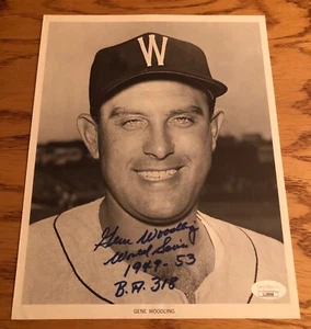 GENE WOODLING Autographed Signed 8x10 WASHINGTON SENATORS Photo JSA - Picture 1 of 4