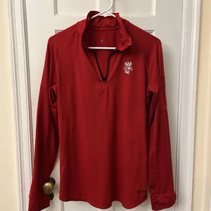 Colosseum Red Quarter Zip L/S Wisconsin Badgers Athleisure Women’s Fit Shirt L - Picture 1 of 5