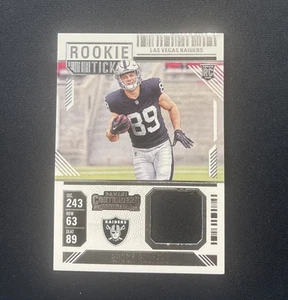 Parche de boleto de novato Panini Contenders 2024 Brock Bowers RTS-BBS Raiders radiocontrol - Imagen 1 de 11