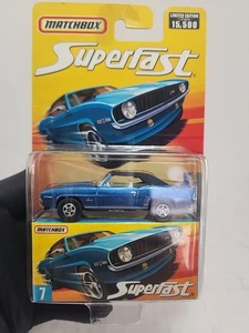 Matchbox Superfast #7 Blue 1969 CHEVY CAMARO Z/28 Limited Edition  - Picture 1 of 15