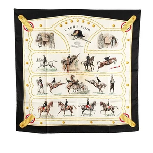 HERMES Calle 90 CADRE NOIR Saumur Cavalry Schulschal Damen 【Gebraucht】 - Bild 1 von 6