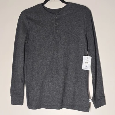 NWTTommy Bahama Boys Thermal Henley Shirt Gray Youth Size 14 Long Sleeve - Image 1 of 4