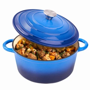 Forno Olandese in Ghisa Smaltata 6 QT con Coperchio, Pentole Antiaderenti per Cottura, Arrosto - Foto 1 di 12