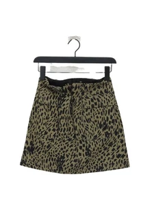 Zara Women's Mini Skirt S Green Animal Print Cotton with Elastane Short Mini - Picture 1 of 6