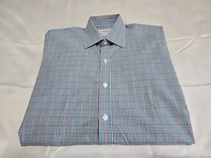 Turnbull & Asser-Nieman Marcus Gingham Button-up L/S Luxury Dress Shirt SZ 15.5 - Picture 1 of 16