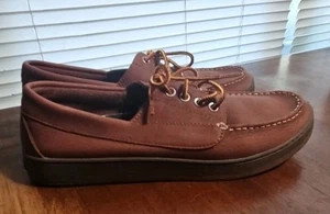 L.L. Bean  504636 Men's Root Beer Leather  Shoes Size 10 M  Vintage - Picture 1 of 19