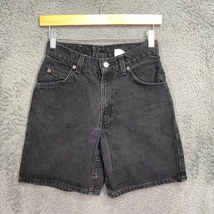 Pantaloncini corti vintage Levis 950 donna denim nero taglia 3 linguetta arancione made in USA mamma - Foto 1 di 20