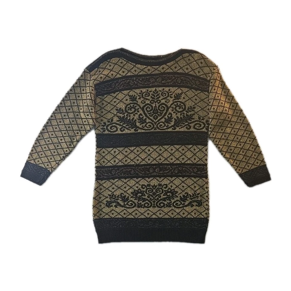 Suéter Beldoch Popper Vintage Dorado y Negro - Talla M Foto 1 de 1