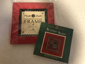 Mill Hill Red picture Frame w/ 2012 Beads TAPESTRY Noel Christmas Pattern ONLY ! - Picture 1 of 8