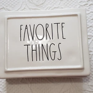 Caja de joyas/baratijas con tapa Rae Dunn FAVORITE THINGS - Imagen 1 de 5