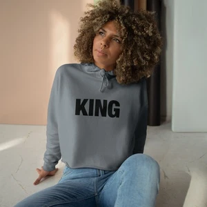 Stylischer Crop Hoodie: 'KING' Grafik, Trendy Apparel, Streetwear Style, […] - Bild 1 von 16