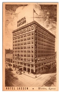 WICHITA, KANSAS - HOTEL LASSEN - OLD POSTCARD - Picture 1 of 2