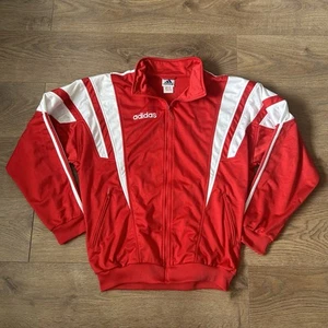 Vintage Adidas Track Top Jacket Men's Size Large D7 Full Zip Retro 90s Red White - Picture 1 of 23