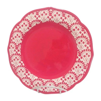 Platos de cena THE PIONEER WOMAN "BETSY" rojo blanco encaje gres Foto 1 de 3