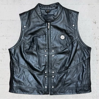 Harley Davidson Ladies of Harley Patch Leather Vest Size Large Bikercore - Image 1 of 4