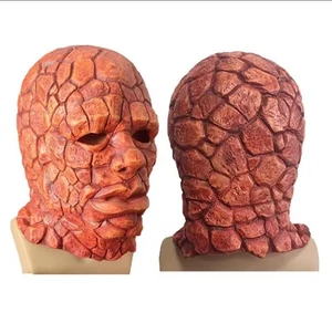 Fantastic Four Ben Grimm Mask Cosplay Dress Up Latex Halloween Gift New - Picture 1 of 2