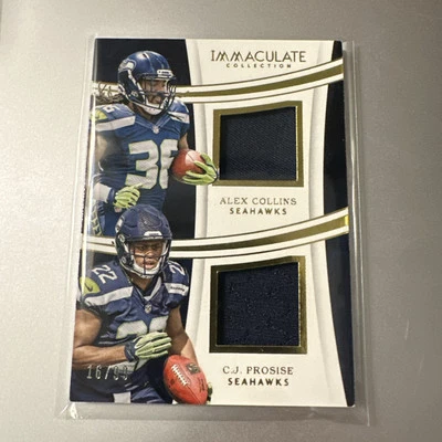 Alex Collins Prosise 2016 Immaculate Dual Rookie Jersey Seahawks /99 RC - Image 1 of 4