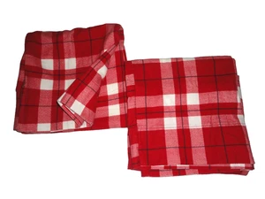 TARGET RED & WHITE black FLANNEL PLAID (PAIR) STANDARD PILLOWCASES 18 X 28 - Picture 1 of 4