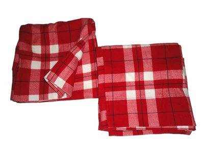 TARGET RED & WHITE black FLANNEL PLAID (PAIR) STANDARD PILLOWCASES 18 X 28 - Image 1 of 4