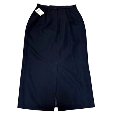 Saia lápis Michele azul marinho longa midi tamanho 10 vintage casual carreira moda chique - Imagem 1 de 4