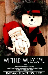Winter Welcome Felt Santa & Snowman Craft Pattern by Indygo Junction IJ539 - Picture 1 of 2